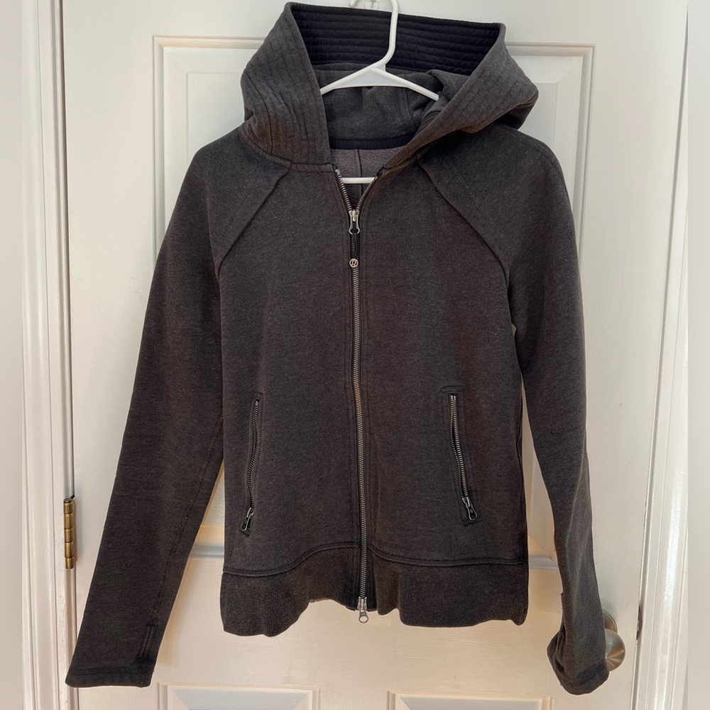 Lululemon Pleated Scuba Hoodie Charcoal Gray-Size 10